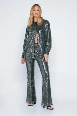 Sequin Two Piece Flare Pants