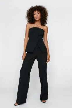 Tailored Corset Split Hem Top