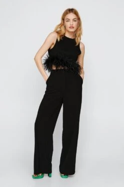 Tailored Super Wide Leg Pants