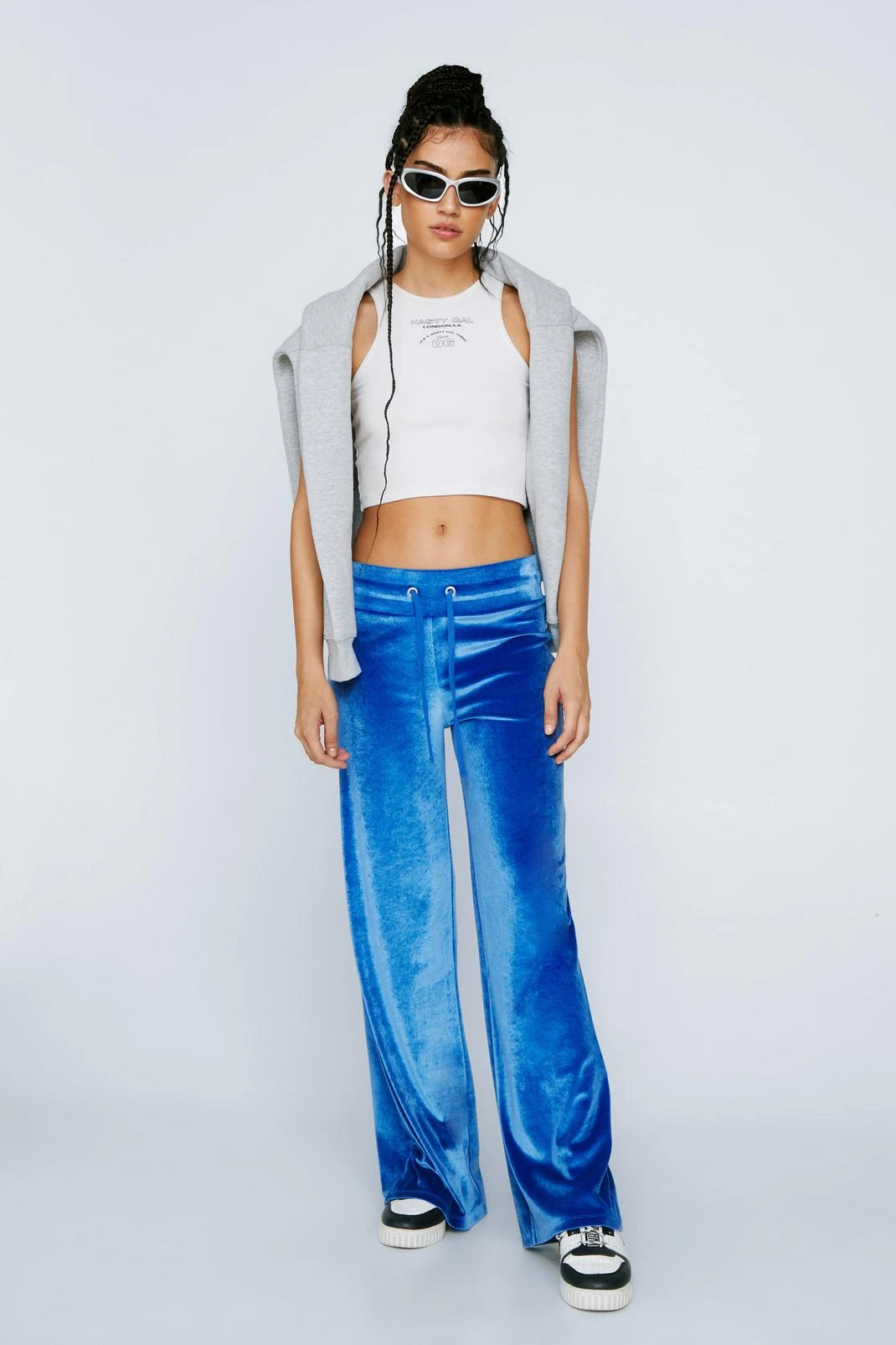 Premium Velour Low Rise Wide Leg Sweatpants - Image 7