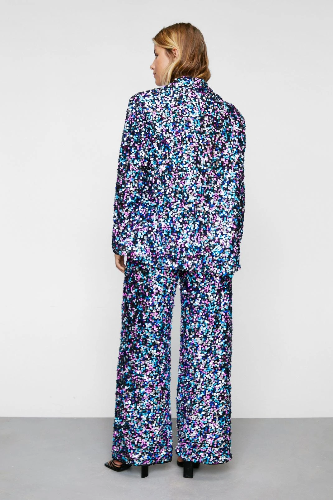 Rainbow Sequin Wide Leg Pants - Image 9