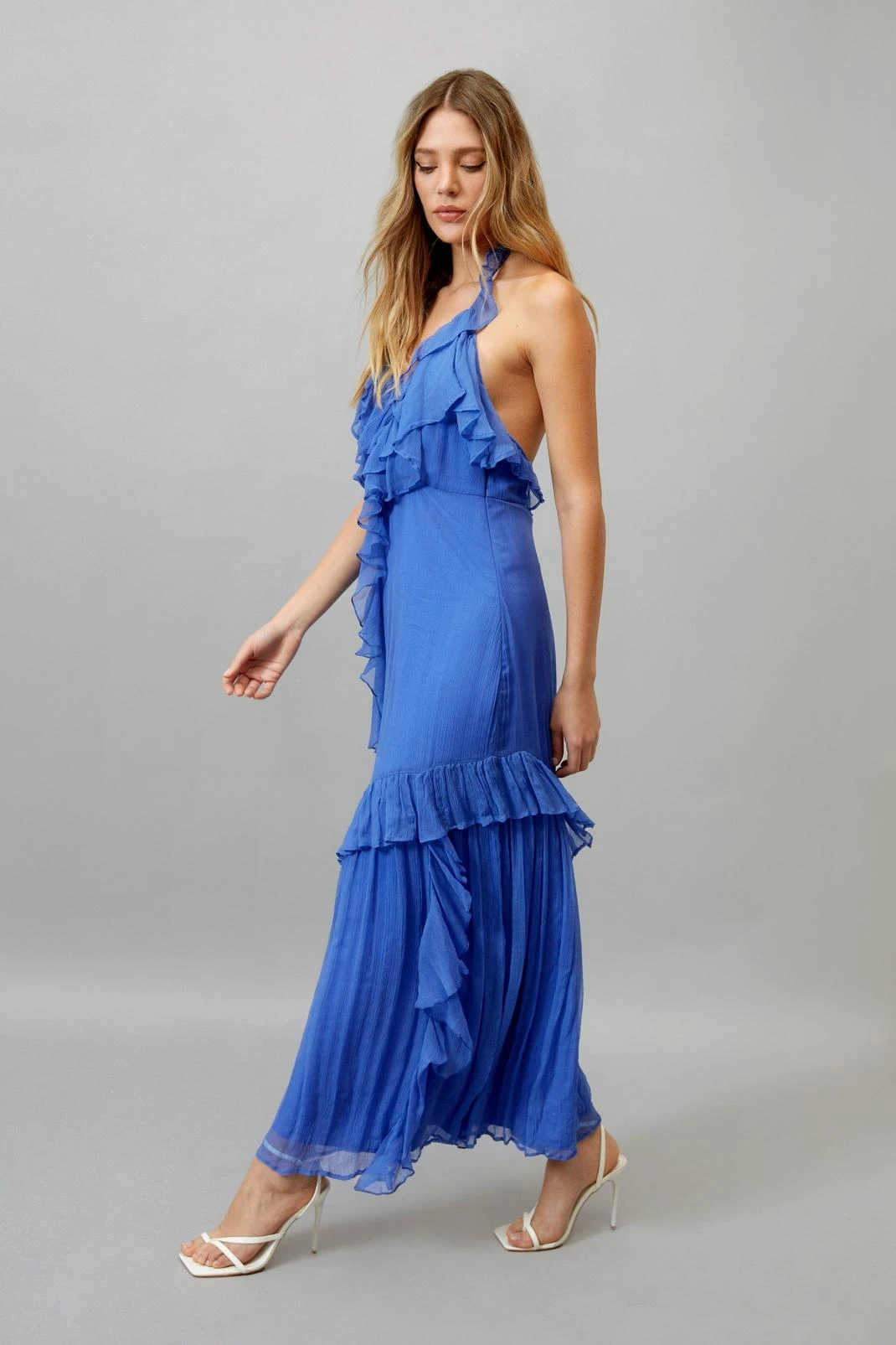 Ruffle Halter Neck Maxi Dress - Image 5