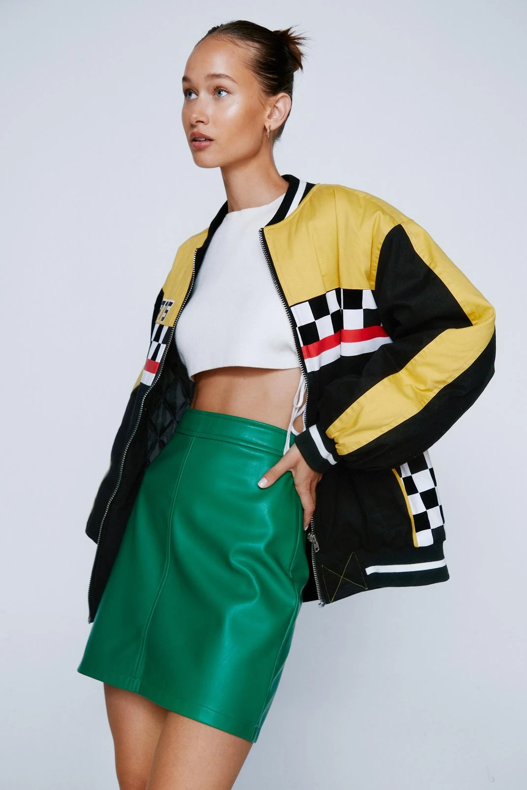 Faux Leather Mini Pelmet Skirt - Image 4