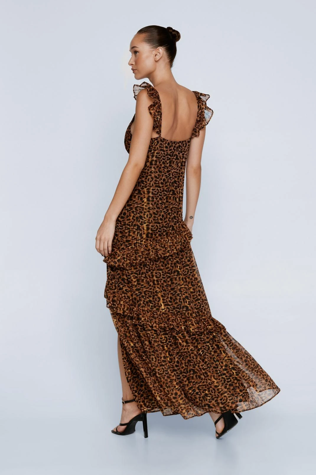 Petite Ruffle Strappy Leopard Maxi Dress - Image 2