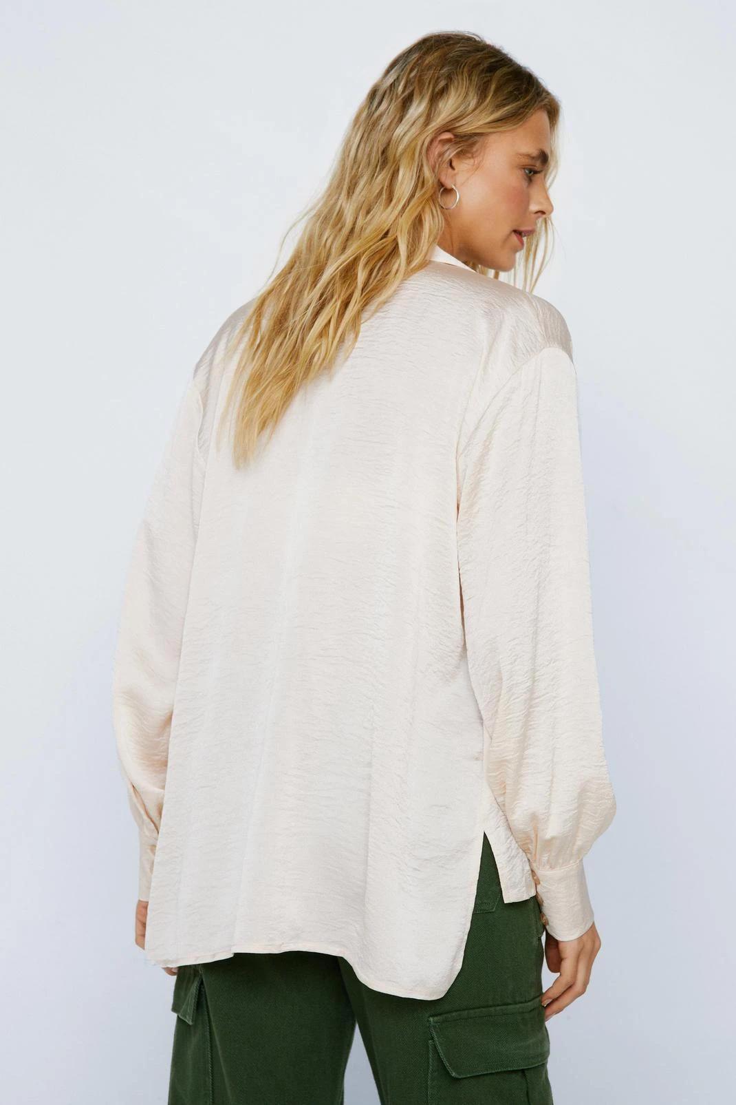 Textured Satin Relaxed Shirt - Image 3