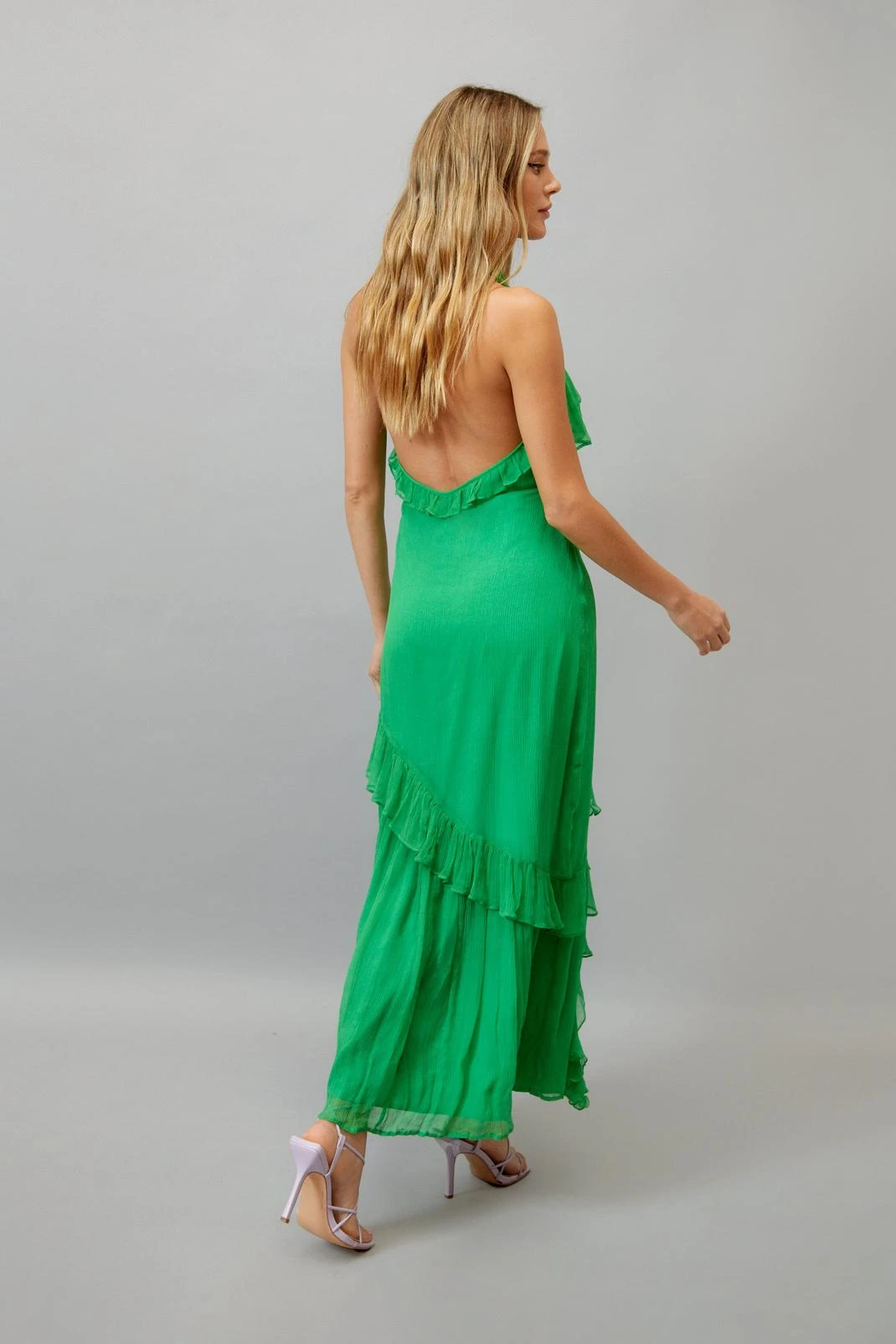Ruffle Halter Neck Maxi Dress - Image 2