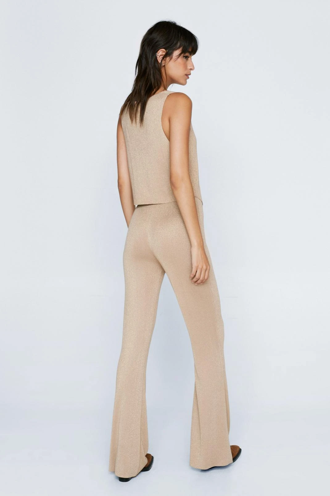 Premium Metallic Knitted Flared Pants - Image 6