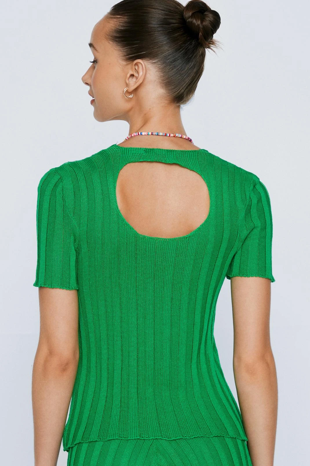 Cut-Out Back Ribbed Knitted Top - Image 6