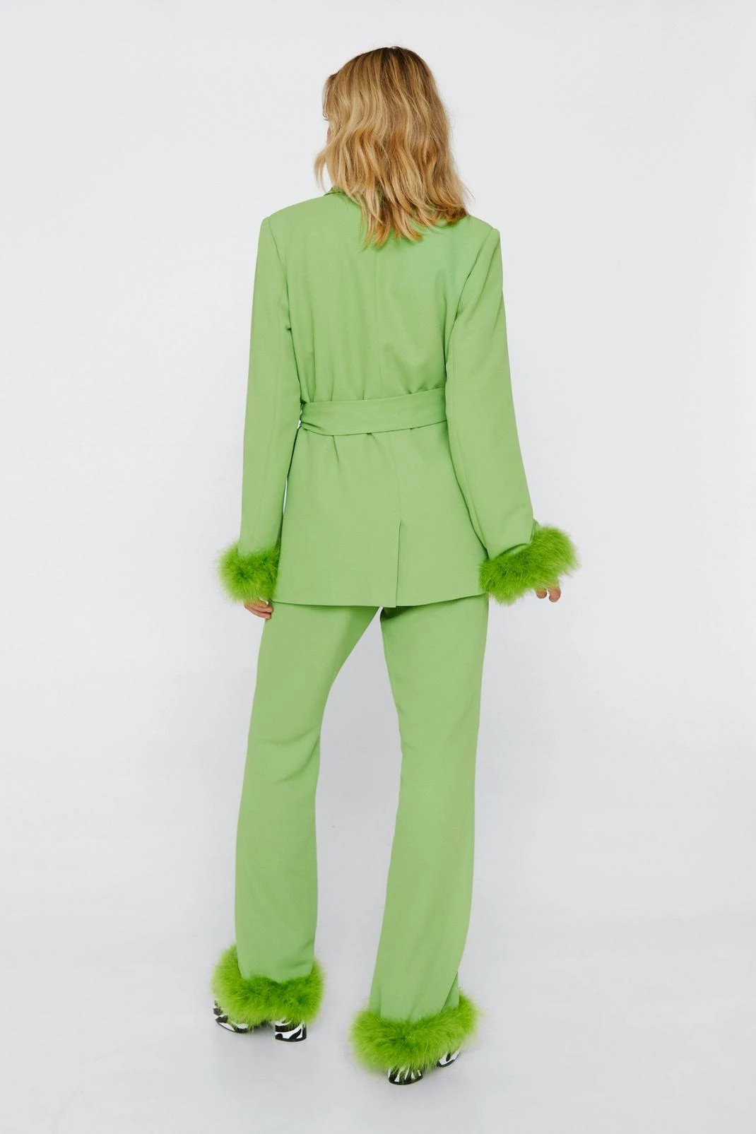 Flared Pants With Feather Trims - Image 12