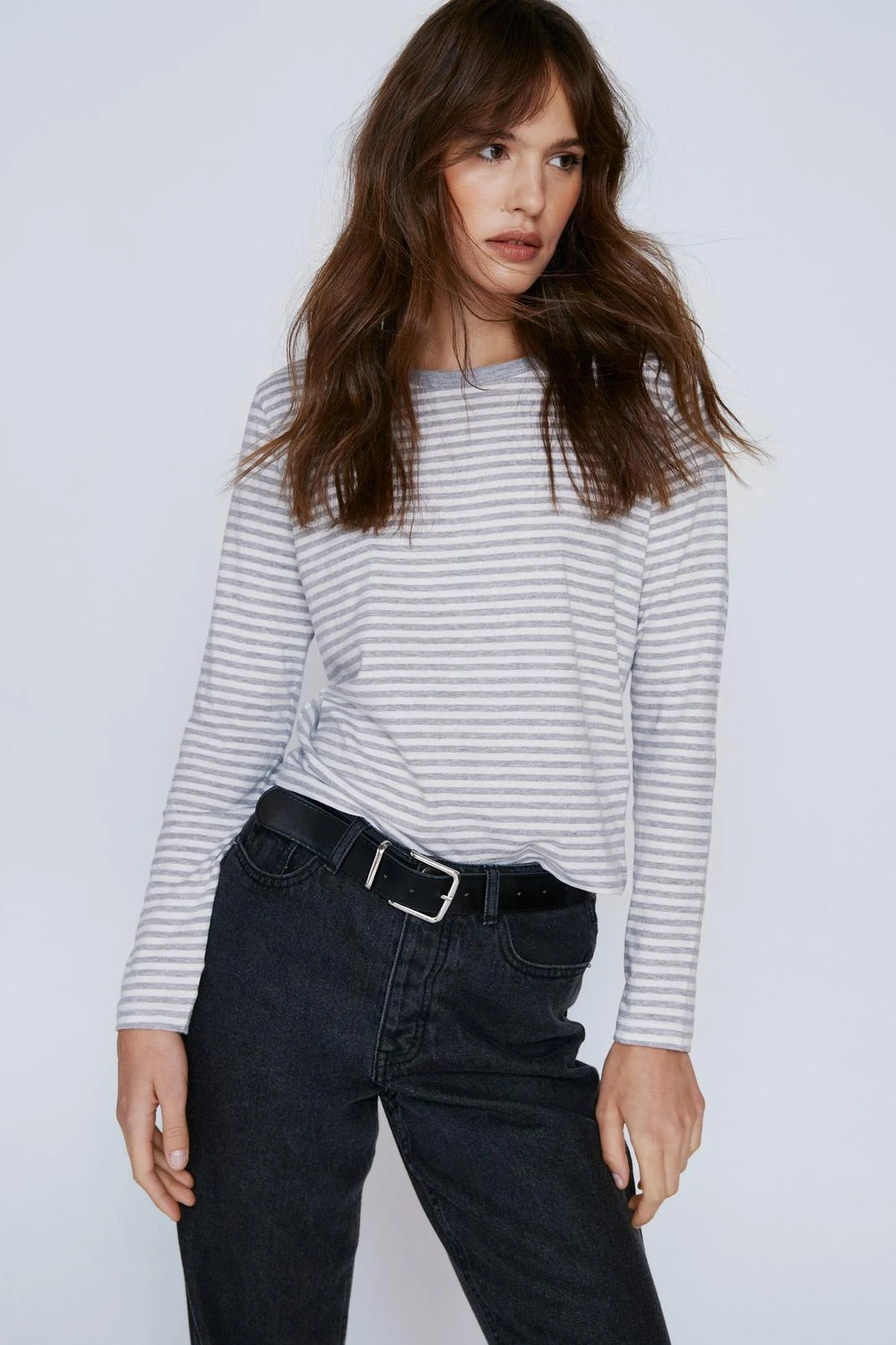 Relaxed Fit Stripe Long Sleeve T-shirt - Image 2