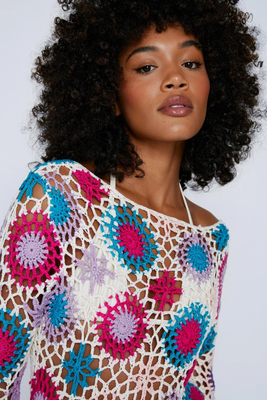 Floral Crochet Mini Dress - Image 2