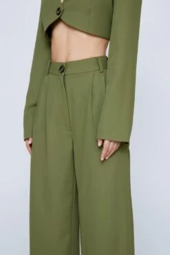 Pleated Wide Leg Tailored Trouser