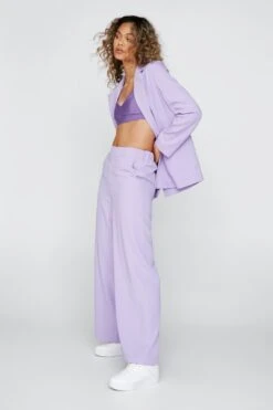 Satin Tailored Straight Leg Pants