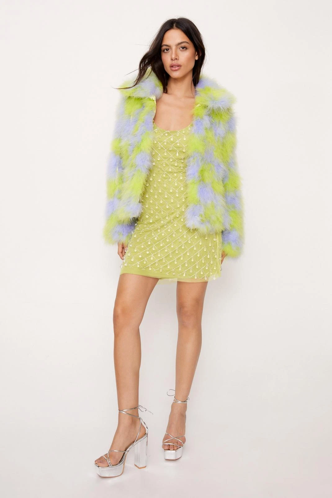 Premium Checkerboard Real Feather Jacket - Image 5