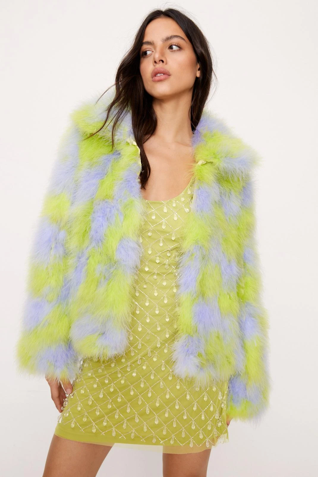 Premium Checkerboard Real Feather Jacket - Image 7