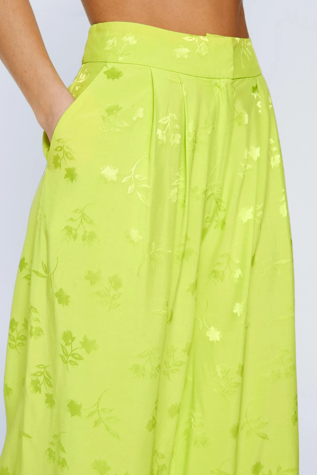 Premium Floral Satin Wide Leg Pants - Image 2