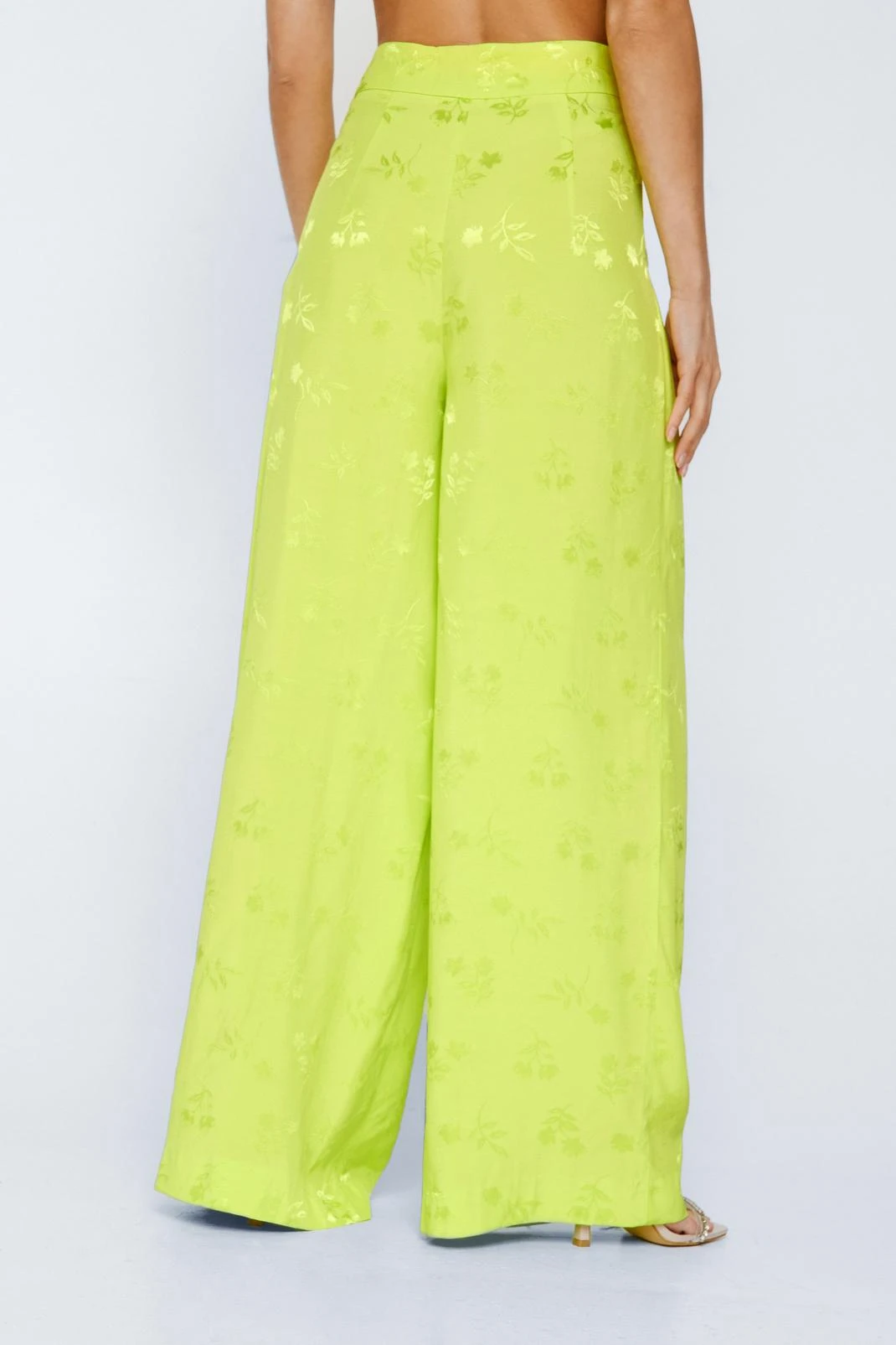 Premium Floral Satin Wide Leg Pants - Image 3