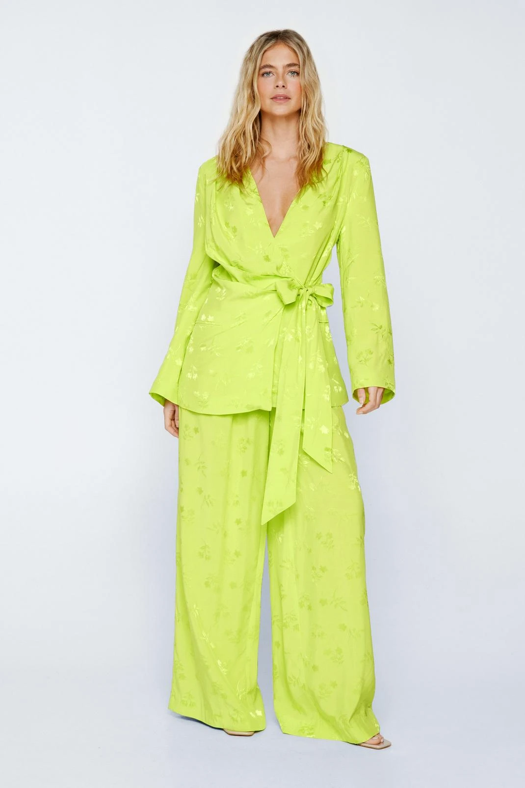 Premium Floral Satin Wide Leg Pants - Image 4