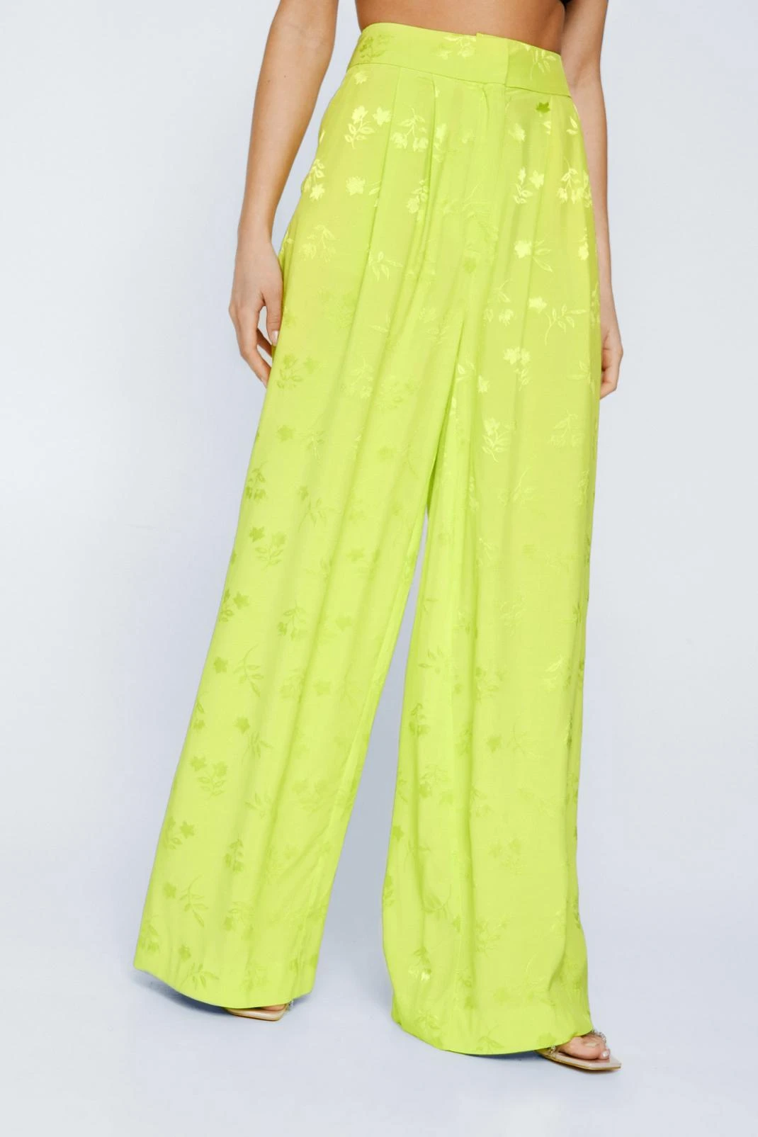Premium Floral Satin Wide Leg Pants