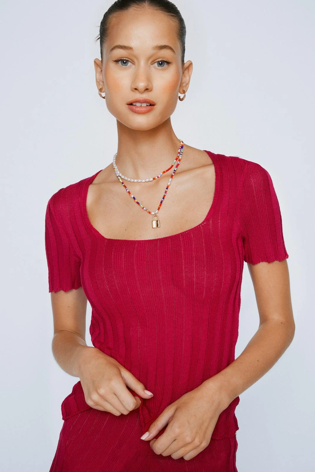 Cut-Out Back Ribbed Knitted Top - Image 7