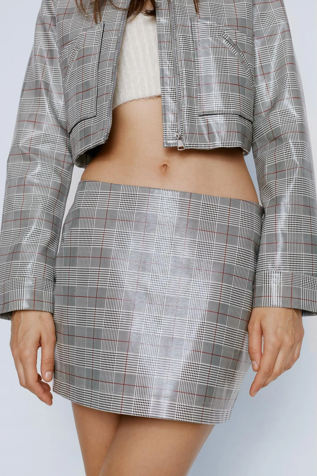 City Scouts Vinyl Check Mini Skirt - Image 3