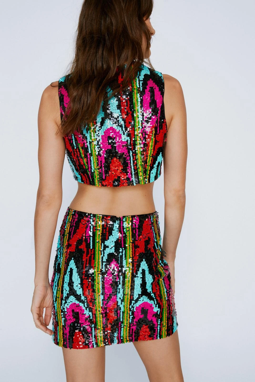 Premium Multicolor Sequin Mini Pelmet Skirt - Image 3