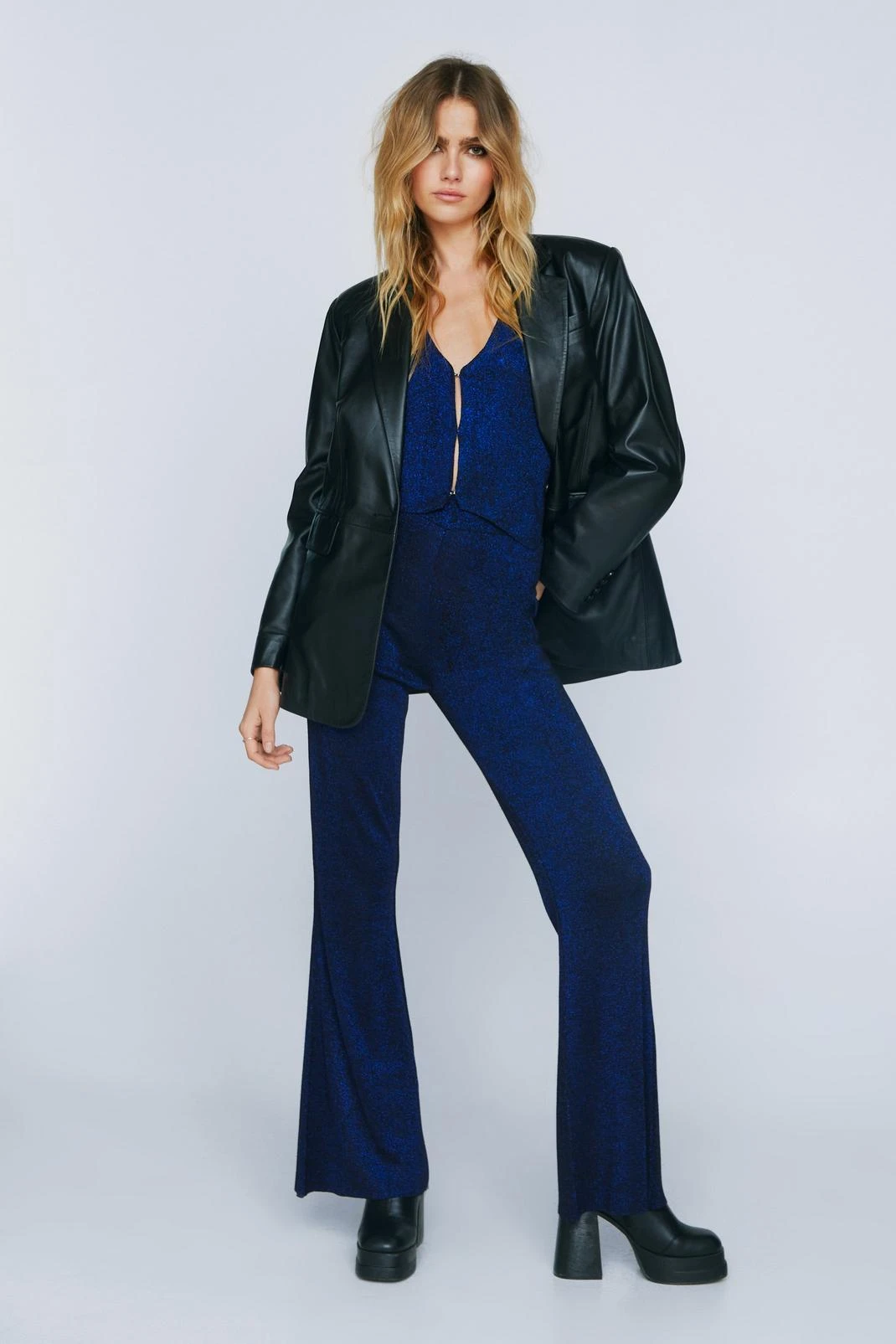 Premium Metallic Knitted Flared Pants - Image 7