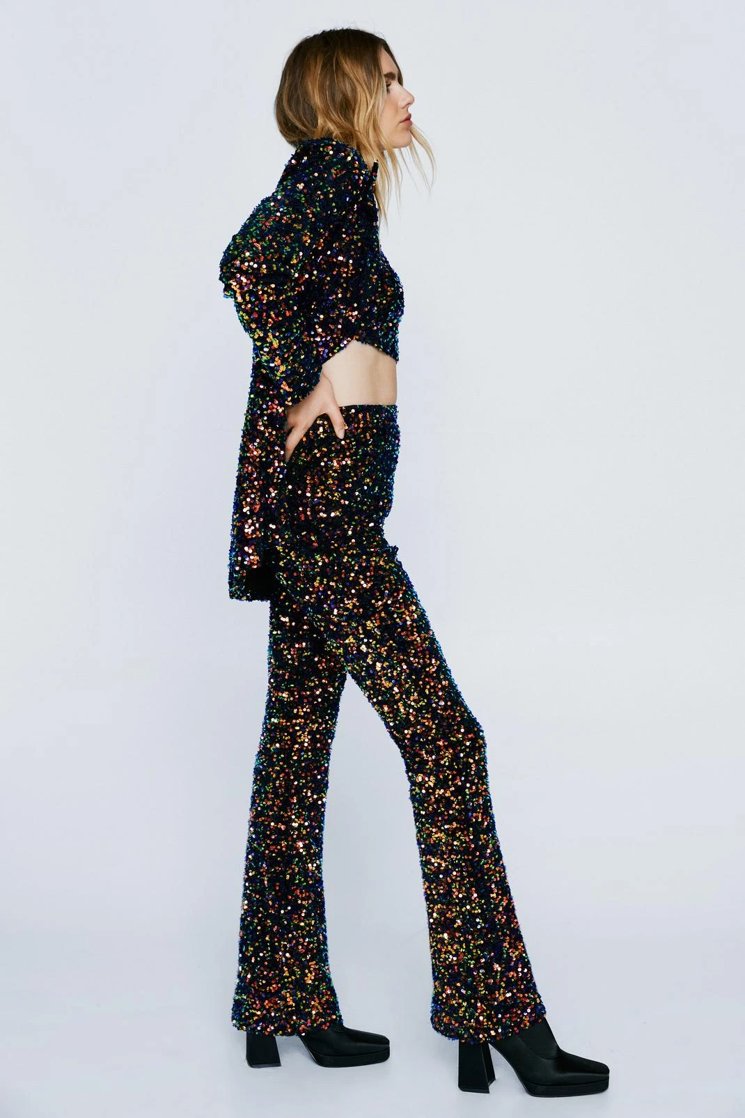 Premium Velvet Sequin Tailored Flare - Image 2