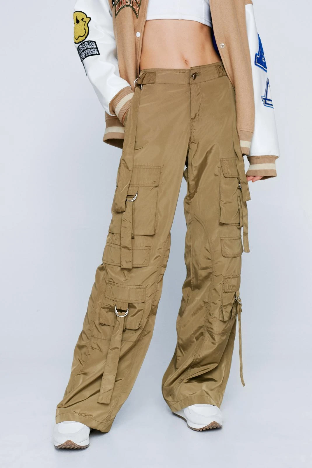 Wide Leg Multi Pocket Cargo Pants - Image 2