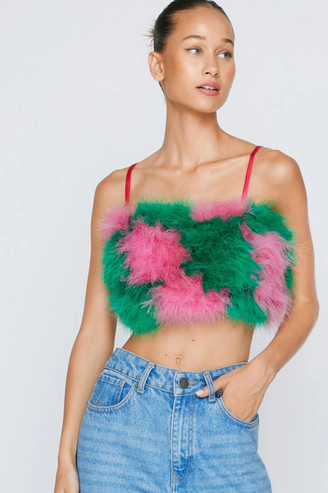 Premium Feather Checkerboard Cami Top - Image 4