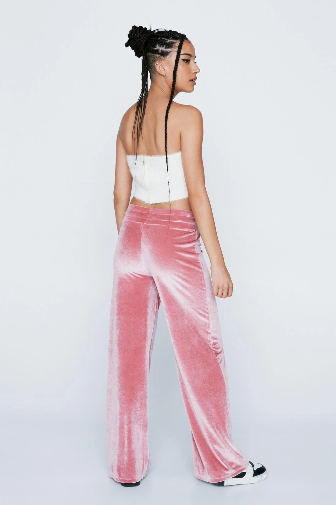 Premium Velour Low Rise Wide Leg Sweatpants - Image 3