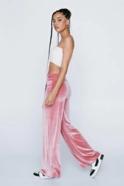 Premium Velour Low Rise Wide Leg Sweatpants