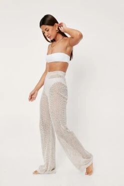 Crochet Wide Leg Beach Cover Up Pants