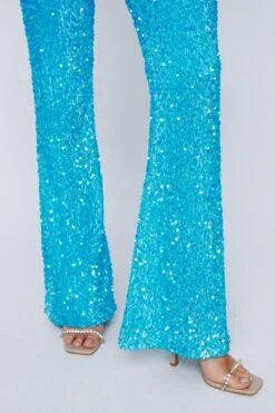 Premium Velvet Sequin Flare Pants
