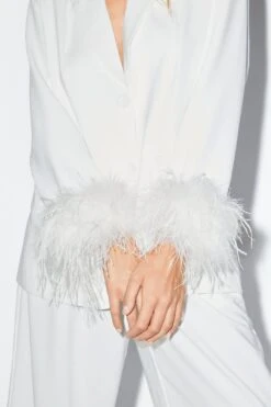 Feather Cuff Single Breasted Blazer