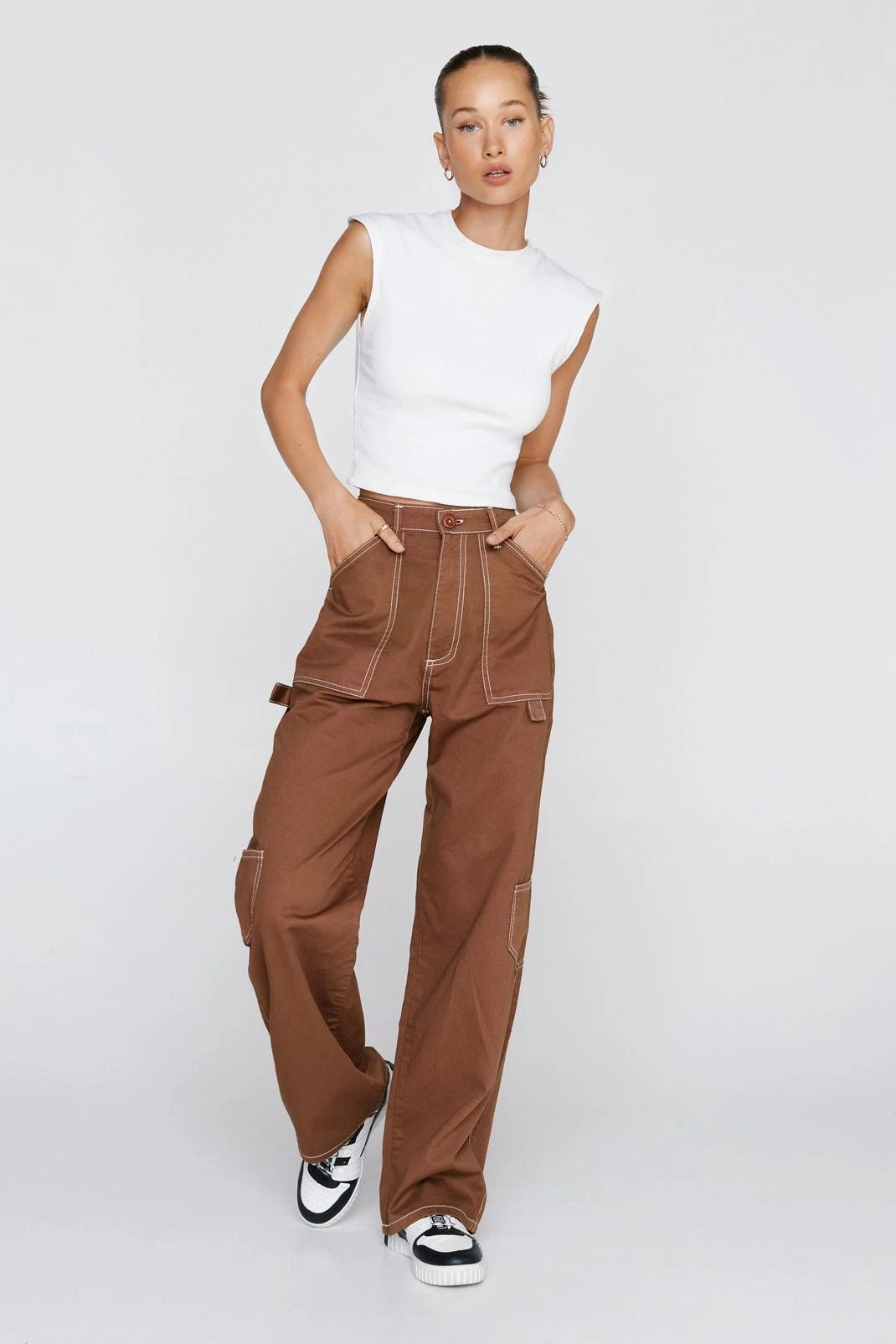 Recycled Ribbed High Neck Tank Top - Image 5